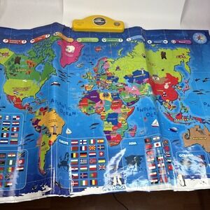 Think Gizmos Interactive Electronic Learning Talking World Map Pre- Owned
